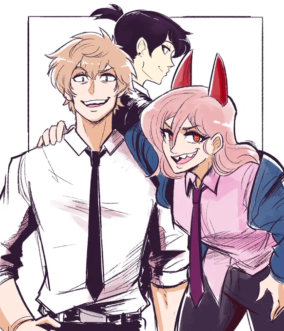 Been busy work wise so gonna repost some art, still super excited for when the chainsaw man anime drops~ 