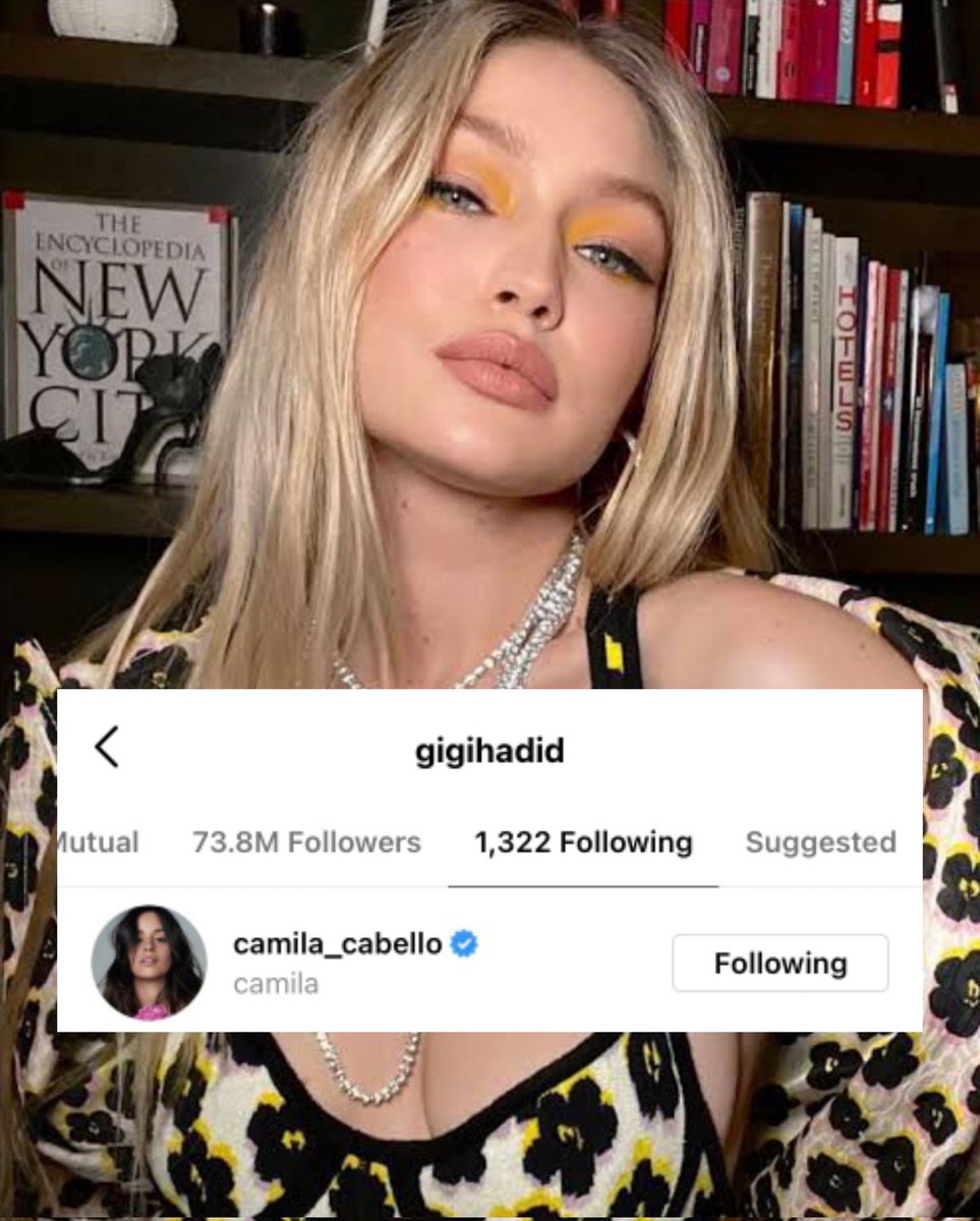 📸 • Gigi Hadid começou a seguir a Camila no Instagram.