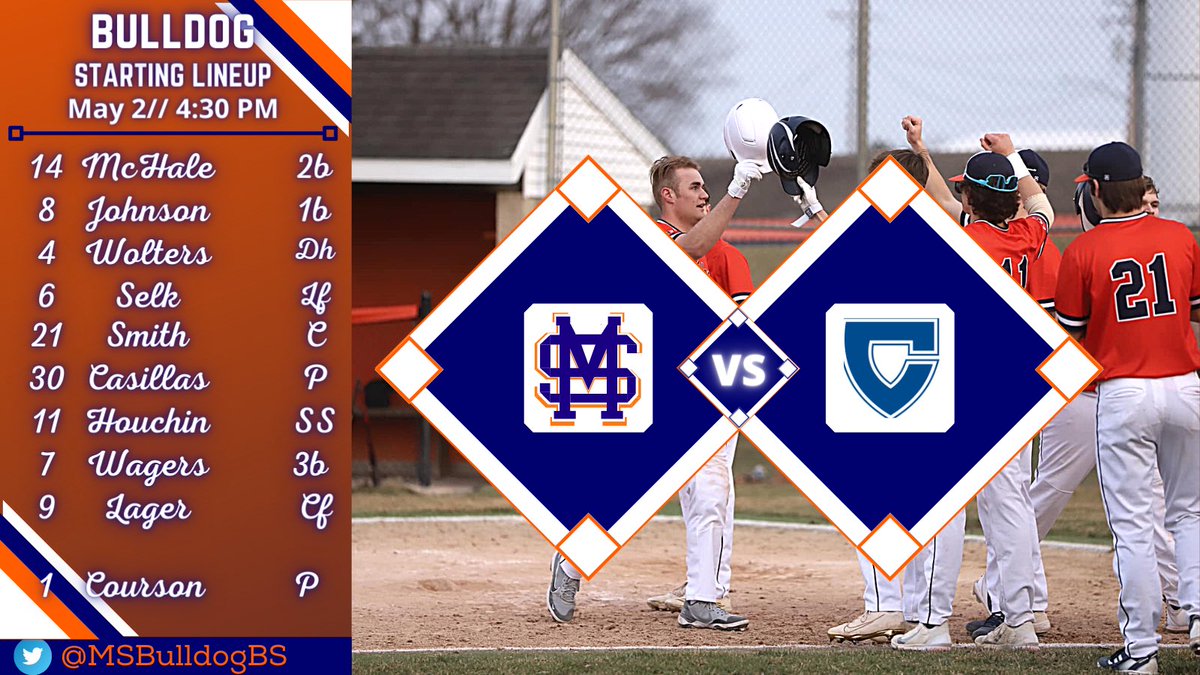 MSBulldogBS's tweet image. Your starting lineup for Bulldog Baseball (14-3) at Champaign Centennial. #PresentNotPerfect #BarrelSzn #AllBulldogs