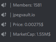 JPEGvaultDAO's tweet photo. Your community might be strong but you sure you can keep up with ours? 

Someone just made us a bot that displays the price and market cap of the #JPEG token on Discord.

Without asking ANYTHING in return. 

We choosed to reward him 250$ worth of JPEG. 

Thanks 💕

#AVAX https://t.co/YyB2dfltFO