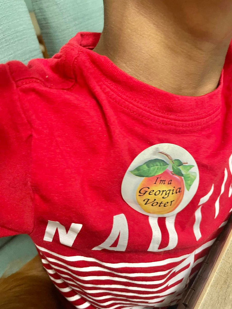 Montenia4S's tweet photo. YOUR VOICE, YOUR VOTE!
My little handsome went with me today to early vote. He made sure they gave him a sticker 😆.  
There were no lines…took 15 minutes…vote early!
Montenia4HD64
#MovingGeorgiaForward #DemocraticParty #montenia4hd64 #GeorgiaState https://t.co/n2tytzKh0p