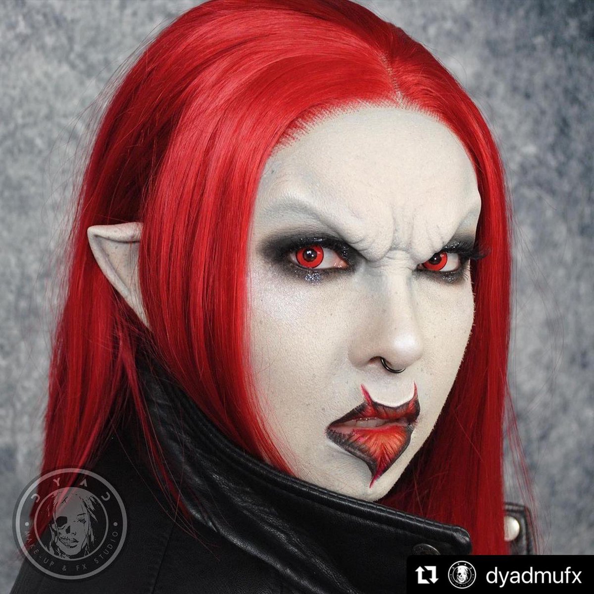 NikoGonzalezFX's tweet photo. When my #wife @catpaschen lets me have some fun &amp; I get to transform her into a badass sexy #vampire! And yes I will let her bite me!💪🏼😎🧛🏻‍♀️
 -#Makeup applied by me
-Prosthetics @dyadmufx
-Using @EuropeanBodyArt
-MEL pax paint
#dyadprosthetics #dyadpro #fxmakeup #specialfxmakeup https://t.co/AEYah5Iyyw