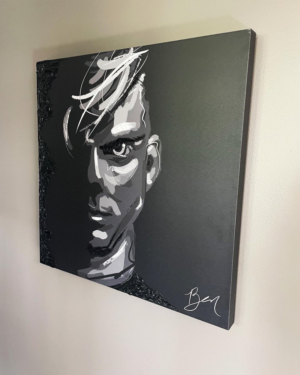 Today I added acrylic paint on top of the digital art canvas to give it some texture and really bring out some of the more prominent features. Really liking the finished product! 👏