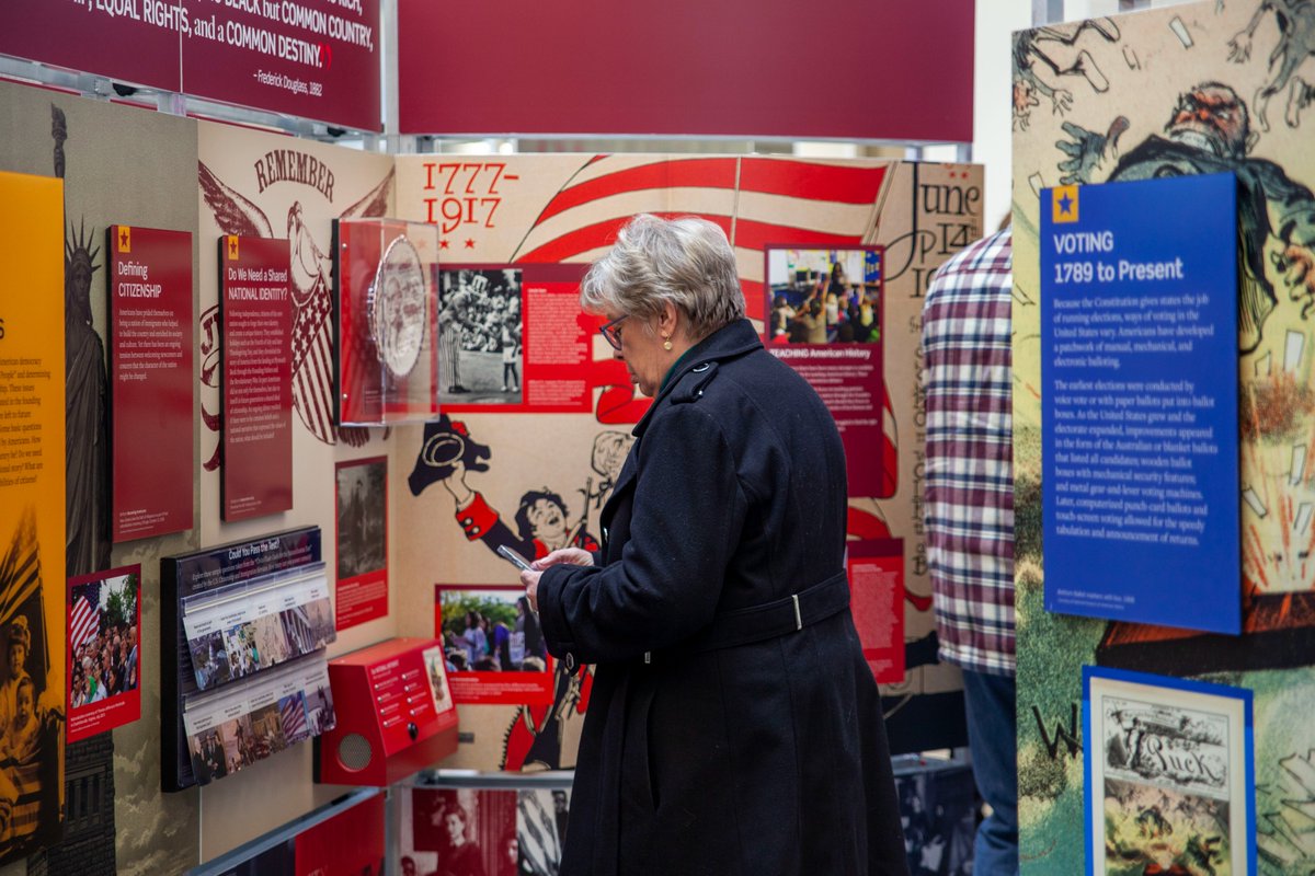 njhumanities's tweet photo. Last call! Be sure to visit the @sitesExhibits Voices and Votes: Democracy in America exhibit at @RowanBurlington before it moves to West Windsor next week! #voicesandvotesinnj #publichumanities #exploredemocracy https://t.co/bYD1p5zIMS