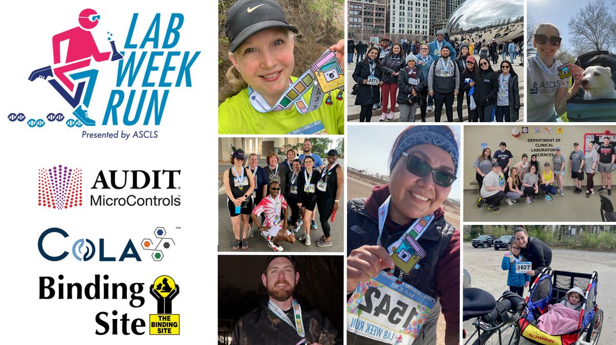 ASCLS's tweet photo. 1,700 people participated in the 2022 ASCLS #LabWeekRun for Medical Laboratory Professionals Week! Thank you to everyone who supported the virtual 5K - especially our sponsors @AUDITmicro, @Cola_Inc and @TheBindingSite. #IamASCLS #Lab4Life #LabWeek2022
https://t.co/08wE6Zmz0T https://t.co/NXzpL5bqKH