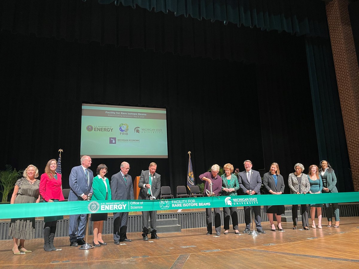 doescience's tweet photo. Thank you and congratulations again to our partners @michiganstateu and @nsf for a wonderful launch to this important user facility. We look forward to the exciting scientific research that will be coming out of @FRIBLab! https://t.co/dKCyhGuAd7 https://t.co/ZvIm6LUHcL