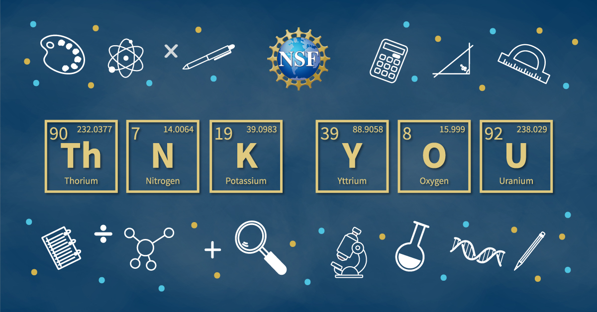 NSF's tweet photo. Our nation’s teachers deserve to be celebrated every day! 🎉 

Thank you for showing up day in and day out to educate, inspire and support our students on their learning journey. 

#ThankATeacher #TeacherAppreciationWeek https://t.co/FAzU3Nqzv7