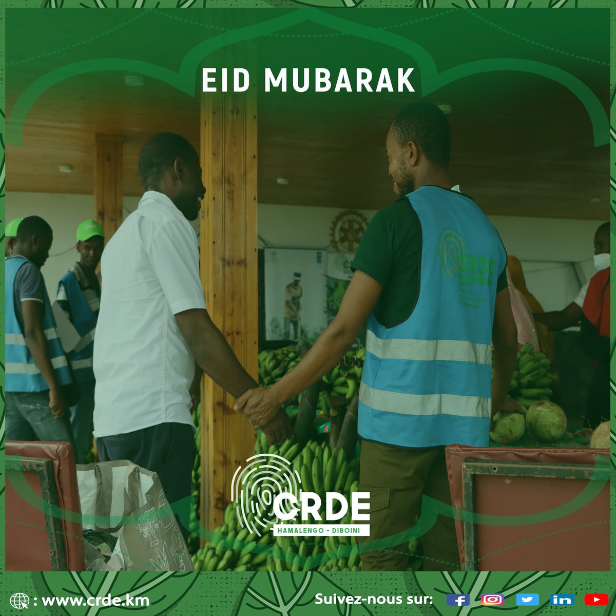 crdediboini's tweet photo. On the occasion of the end of the sacred month of Ramadan, the team at the @crdediboini wishes you #Eid_Mubarak to all of you and your whole family.

May God bless you and fulfill your dearest wishes!🙏 @PNUD_Comores #eidmubarak #eidcollection #ramadan #love  #مبارك_المانع #allah https://t.co/Ce6K0qvJat