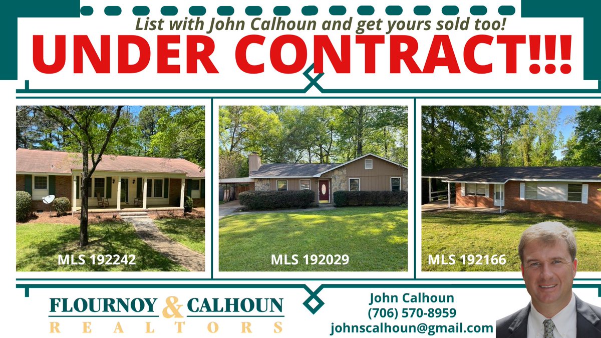 FC_Realtors's tweet photo. Call John Calhoun today and get your property listed and SOLD!
#columbusgeorgia #columbusga #realestate #listwithus #pendingsale #SOLD #home #house #commercialrealestate #residentialrealestate #columbusgarealestate #flournoyandcalhounrealtors https://t.co/0my47bSCDa 🏡 https://t.co/pyjcx1QvwN