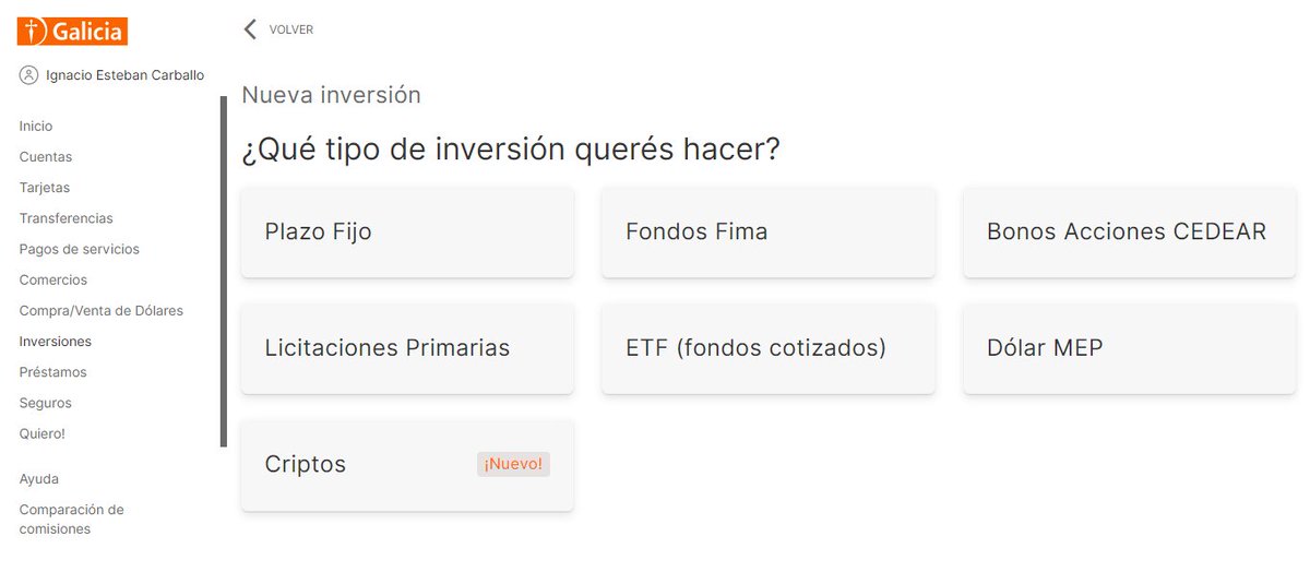 IECarballo's tweet photo. .#IMPORTANTE: El Banco Galicia incorpora función de comprar #criptomonedas! 

Se transforma así en el PRIMER BANCO DE ARGENTINA en ofrecer el servicio #critpo. Impresionante paso de la Banca Tradicional.

(P.S.: hay que decirlo: chupate esa mandarina!) https://t.co/0Kpi3oMUIL