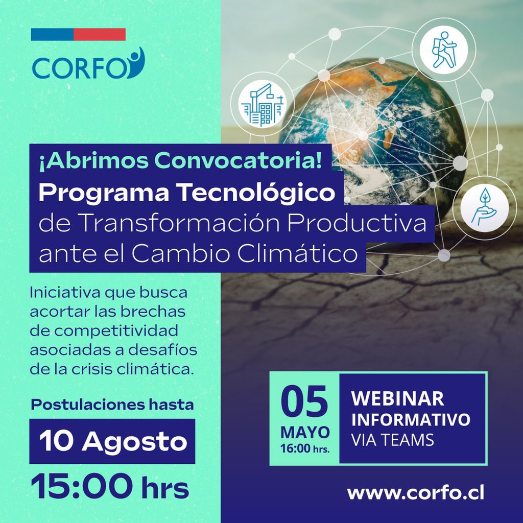 Una de las misiones como Gobierno es disminuir el impacto de las industrias en el medio ambiente. Es por eso que abrimos este Programa Tecnológico 👉 bit.ly/3st9p7x Conoce más en nuestro próximo Webinar ➡️ bit.ly/3vXqF5I