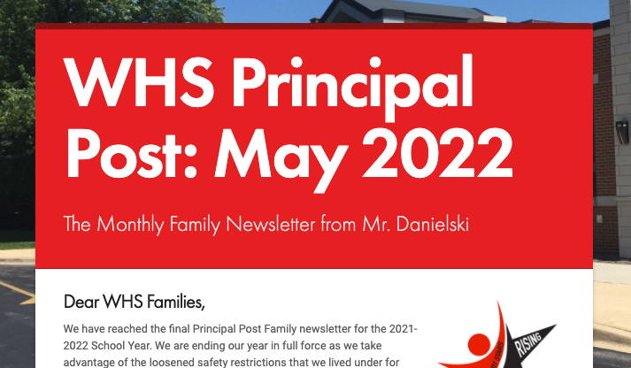 WHS Principal Post Family News- May 2022 - Check out all of the end of year news at Hammerschmidt! edl.io/n1607154