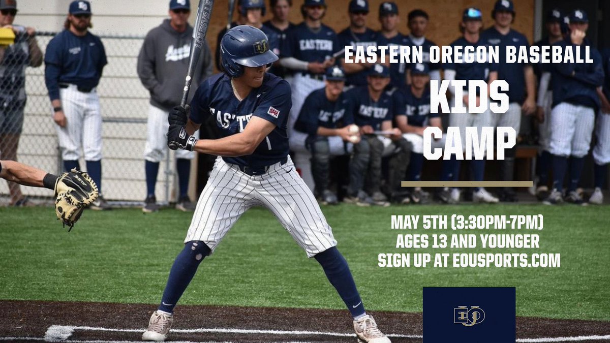 EOUBaseball's tweet photo. Kids Camp this week! Sign up today at https://t.co/wnnB12xmJR to reserve your spot! #MadeToBeMounties https://t.co/c13pcAGHEc