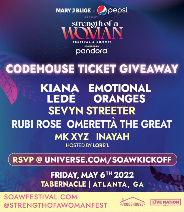 codehouseorg's tweet photo. We’ve teamed up with the Strength of a Woman Festival and Pandora to give away free tickets for May 6th
Register here: https://t.co/GpN5cW8fCH
#BlackWomenInTech #BlackMenInTech #LatinosInTech #LatinasInTech #LatinxInTech #HispanicsInTech #NativeAmericansInTech https://t.co/T1p4CimfhB