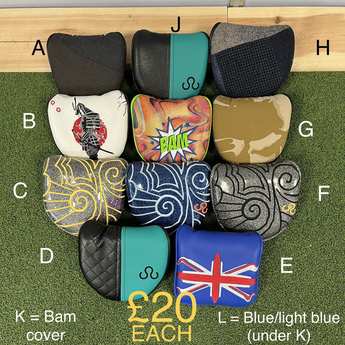 ScottReadman's tweet photo. Bank holiday Monday madness! 🤪Massive workshop revamp so these need new homes. DM us to grab your favourite🤩 Some are one offs, protos or not available anymore. 1/2 price!Mallet covers £20, 3 piece leather & snakeskin covers £35 + shipping.
#headcovers #golfcovers #golfsale https://t.co/ajbxf6UOoV