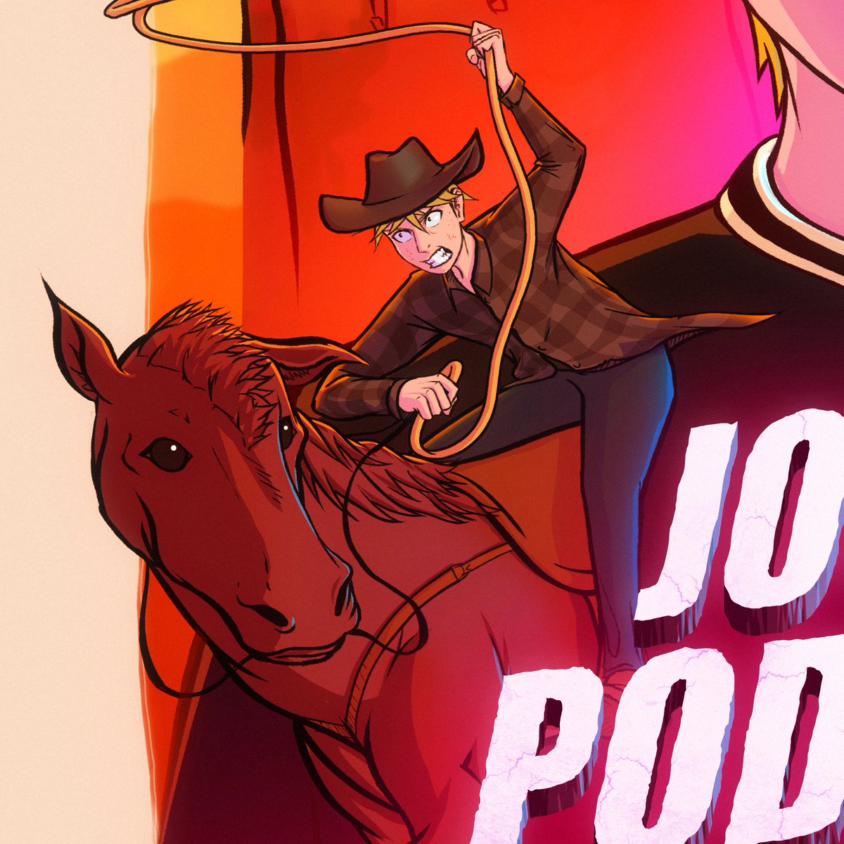 DanOrMunK's tweet image. Painting I did for @OfficialJoshA's "The Josh A Podcast" Cover Artwork