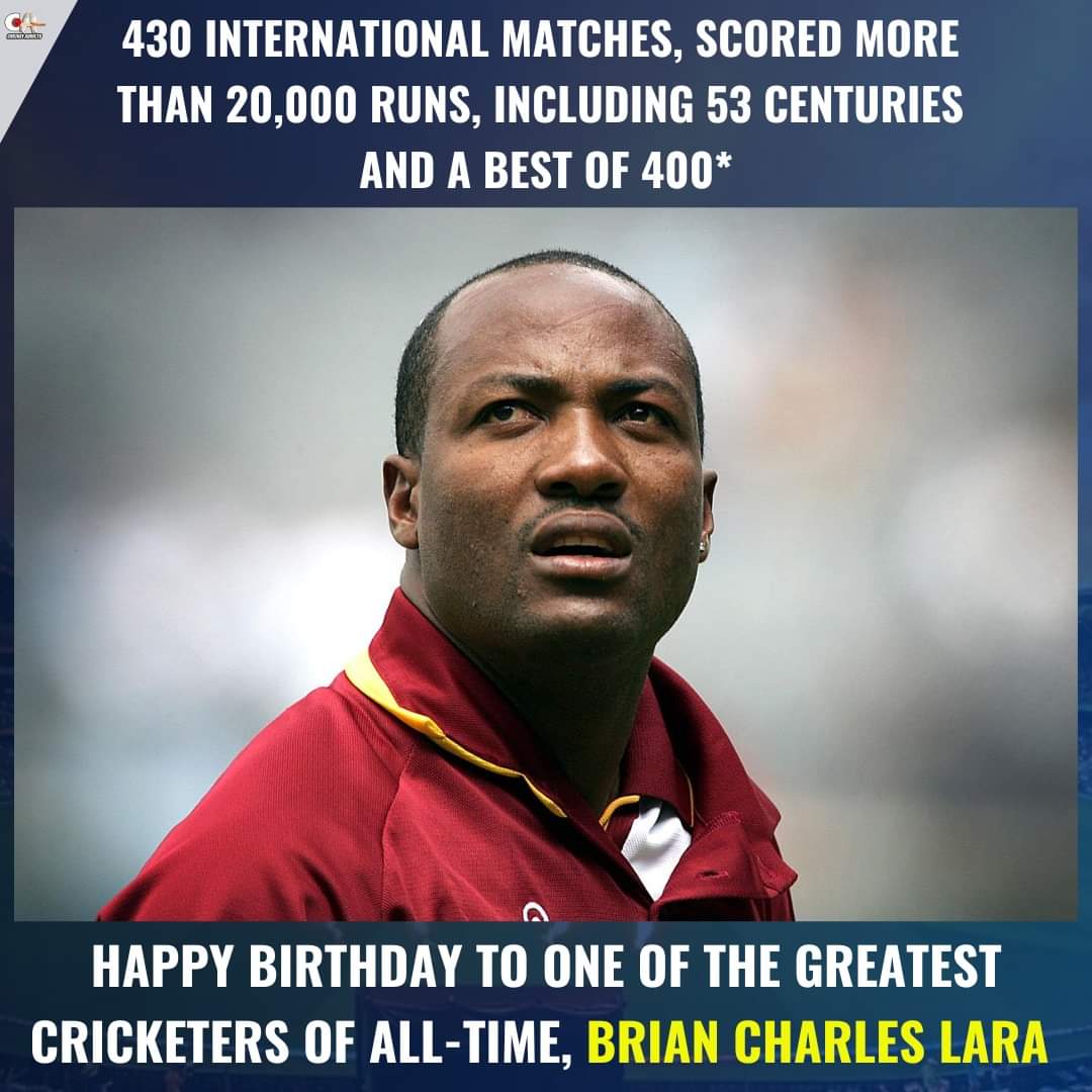 Happy birthday to the \Prince of Trinidad\, Brian Lara! 