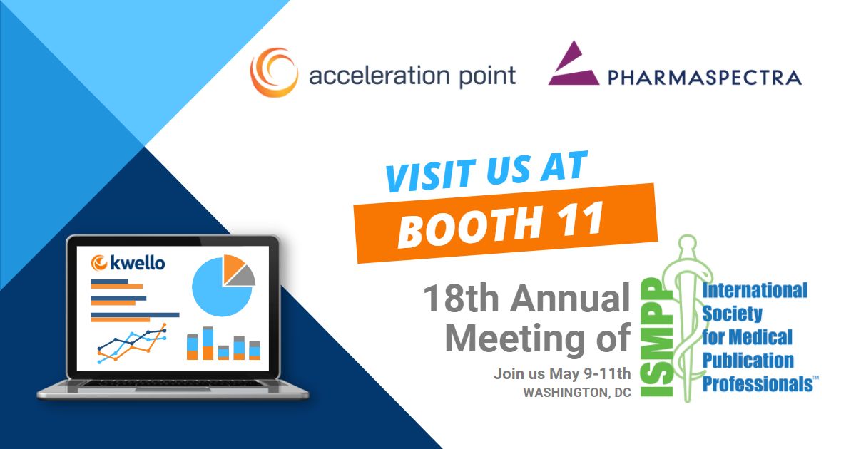 accel_point's tweet photo. We're looking forward to seeing everyone at the 18th Annual Meeting of @ISMPP (International Society for Medical Publication Professionals) in Washington, DC. Visit The Acceleration Point and @Pharmaspectra teams at booth 11!  

#ISMPPAnnual2022 #AccelerationPoint #MedicalAffairs https://t.co/qTrSwVTjDX