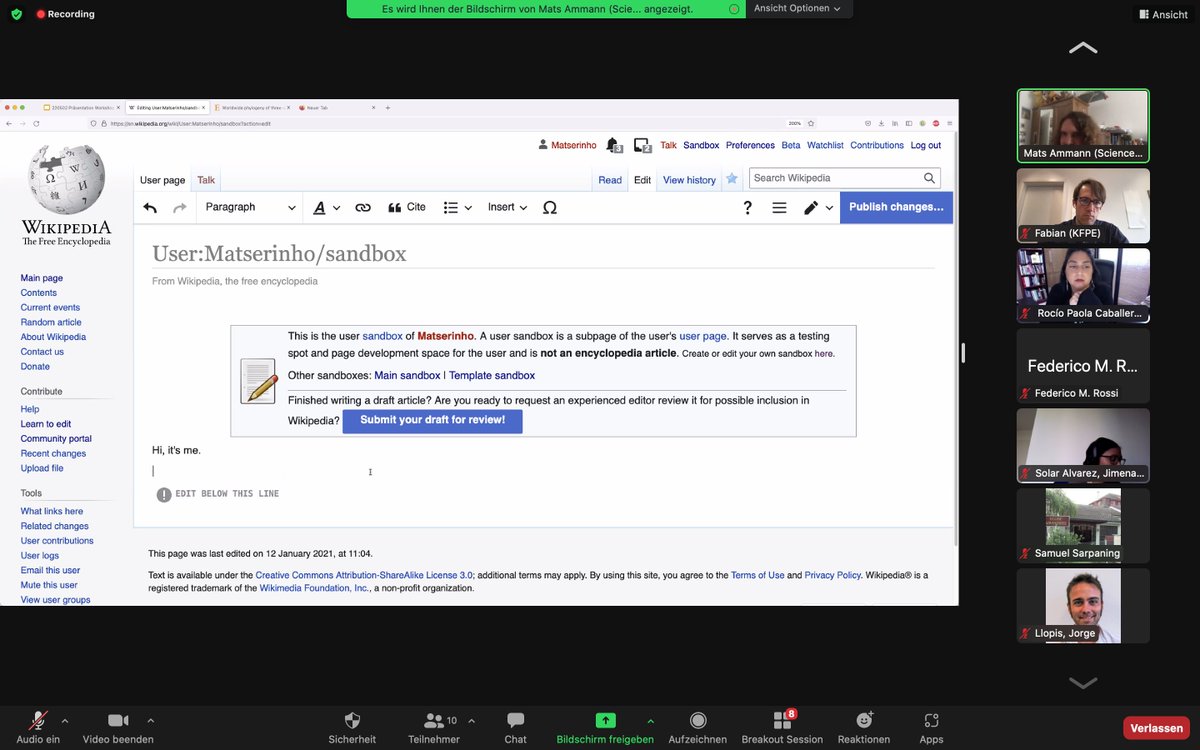 Thank you to the <a href="/KFPE_CH/">GRP-Alliance</a> for inviting us to host this #Wikipedia workshop today! We're happy to encourage #researchers from all over the world to contribute to #Wikipedia and make it a more balanced and diverse #encyclopedia.

#ResearCHgoesWiki