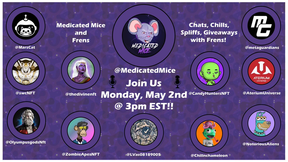 🛩️ INCOMING: #NFTCommunity Space 📻 

👉 Come join! TODAY (May 2nd) @ 3PM EST 👈 

🎉 #NFTGiveaway👇
🎁 Major alpha, #NFTs, #WLs, #Airdrops &amp; more (30+ amazing prizes in total)

- TO ENTER: 
💖 &amp; RT this tweet!! Prizes drawn during space - be there! (simple) 😎 

 #ETH #Bitcoin