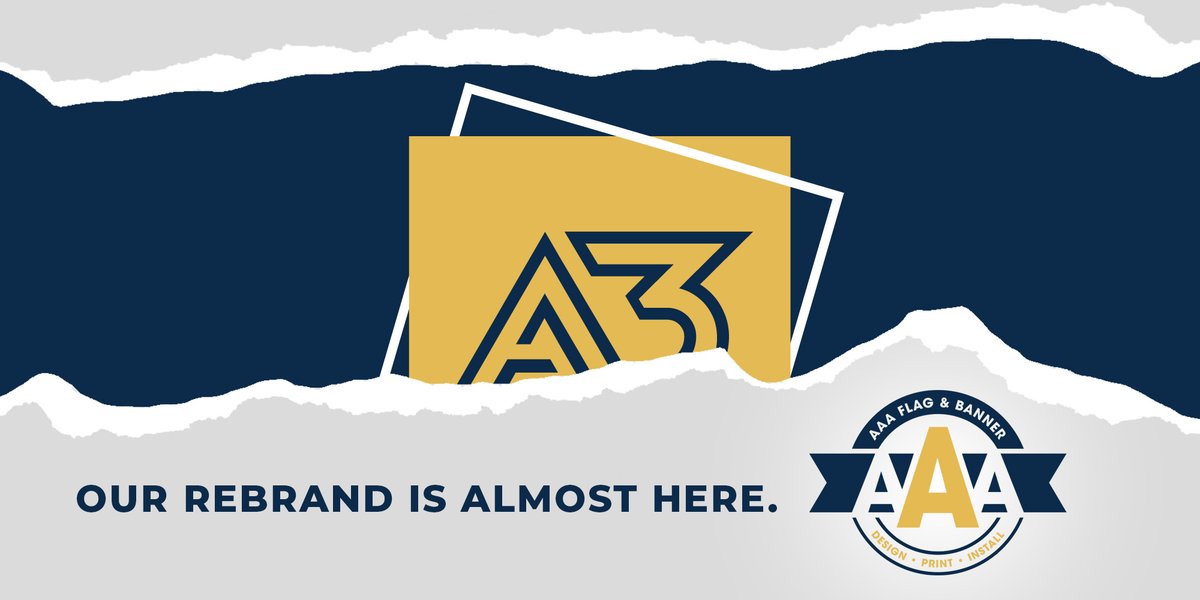 In just a matter of weeks, we’ll be making our formal transition from AAA Flag &amp; Banner to A3 Visual.

This chapter marks more than just a change in our name. It’s a commitment to the future of our company—to grow and innovate for the next 50 years.

prn.to/3y8SQRC