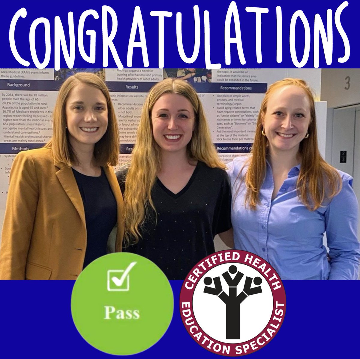 This weekend three of our Public Health Education &amp; Promotion students took and passed the Certified Health Education Specialist exam! Congratulations to Leslie Siphers, Kori Deibert, and Emma Driscoll! #publichealthprofessionals #learnwithpurpose #saints