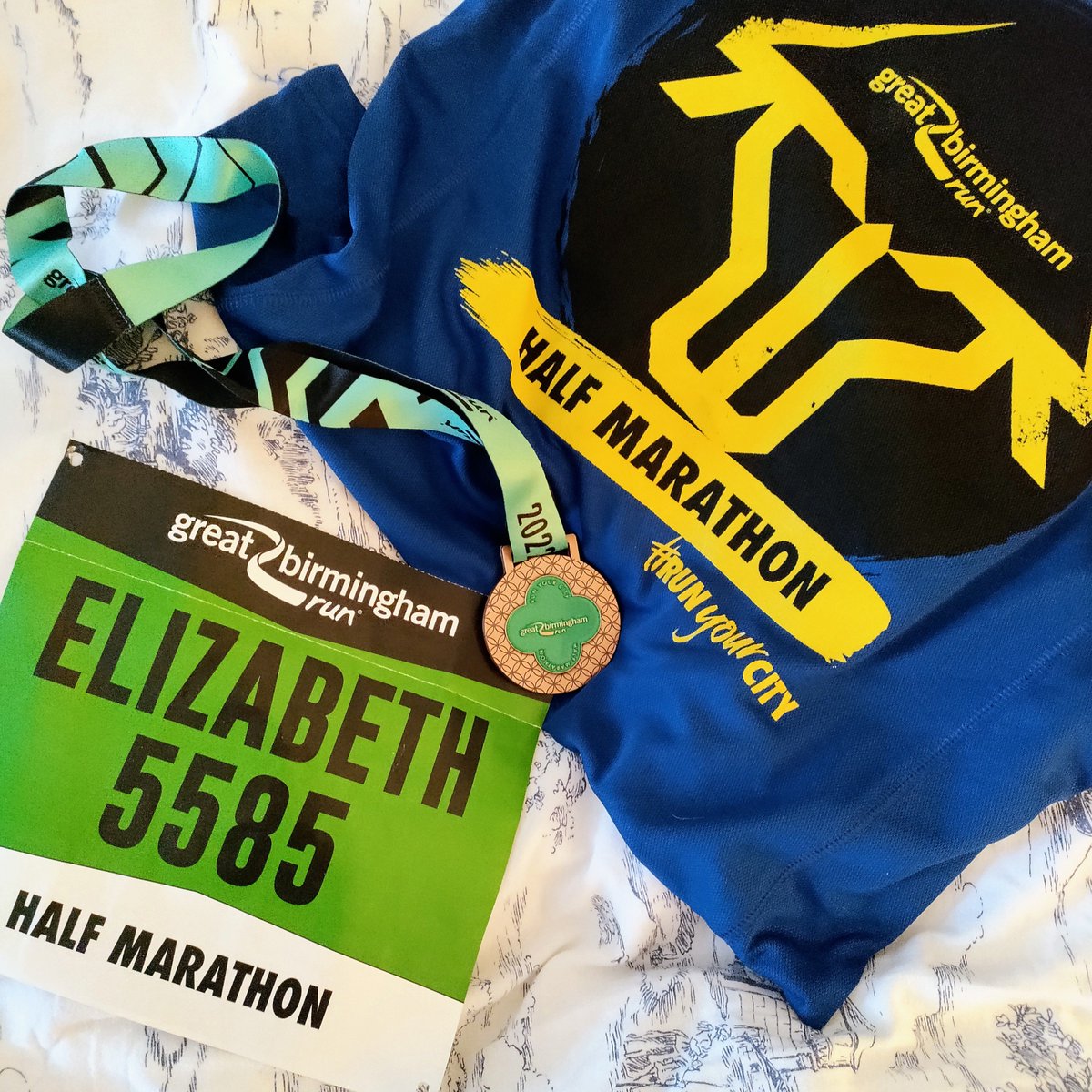 Ran the Birmingham half marathon yesterday. My legs are VERY sore but I'm feeling quite proud of myself today! Not sure about beating the PB next year, let's see how long the legs take to recover 😬