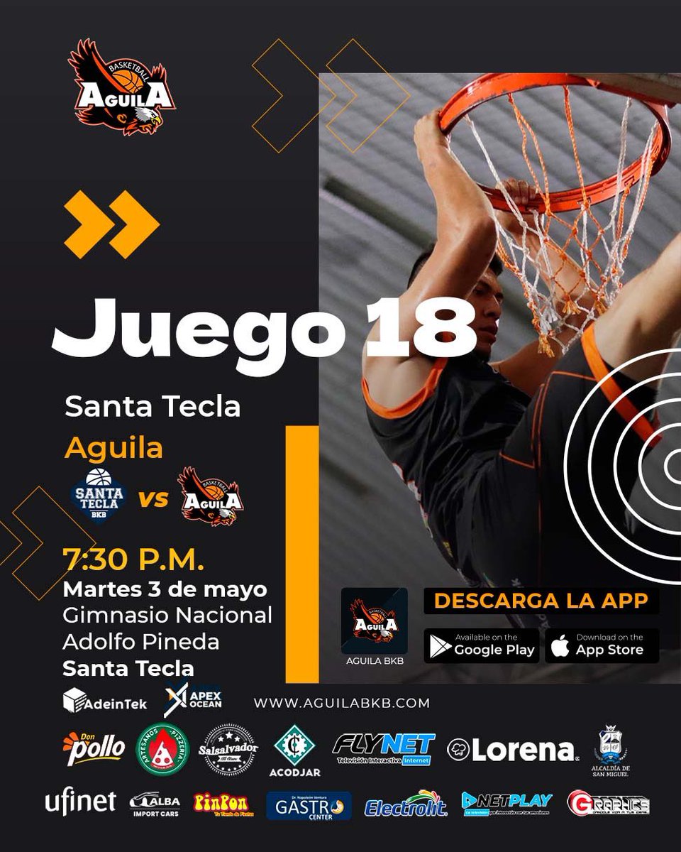 ☄️ MAÑANA VAMOS CON TECLA   ☄️

🗓: martes 3 de mayo
🏟: Gimnasio Municipal Adolfo Pineda, Tecla   
⌚️: 7:30pm
🏷: $3.00

Un gran juego mañana, VAMOS TODOS, SEREMOS ESE SEXTO JUGADOR  🦅 

#SomosAguilaBKB