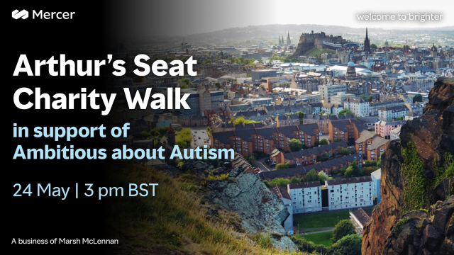 ck6966's tweet image. Join our investment team on 24 May as we climb Arthur's Seat in support of Ambitious about Autism. Coinciding with the PLSA investment conference, we invite you to explore #Edinburgh and contribute to this worthy cause . #Autistic #MercerCares bit.ly/3kw0ehU