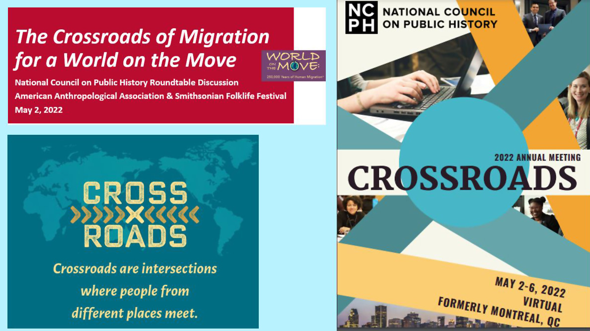 Attending #NCPH2022 this week? 

Today, 3:30–5 pm ET, our curators James Deutsch &amp; Sojin Kim participate in a roundtable on The Crossroads of Migration for a World on the Move, examining the upcoming <a href="/AmericanAnthro/">American Anthropological Association</a> exhibit, “World on the Move: 250,000 Years of Human Migration.”