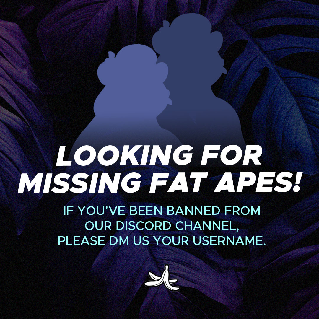 fatapeclub's tweet photo. We all make mistakes. If you’ve been banned from our discord channel send us a DM and we’ll add you again.
#YouDeserveASecondChance?
#FatApeClub #FatApe #FAC #NFTs https://t.co/EkYOMCl81H