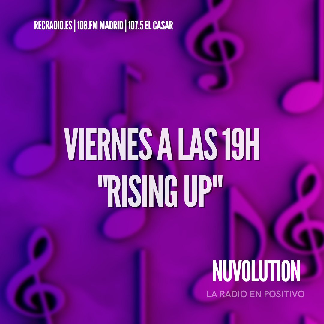 Escucha la música de <a href="/NuVolutionMusic/">NuvolutioN</a>  en
REC Radio hoy a las 19h en Dale al REC, nuestro
espacio donde compartimos con vosotros los
descubrimientos musicales más interesantes del
panorama nacional.

Escúchanos a través de recradio.es | 108.0 FM en  Madrid