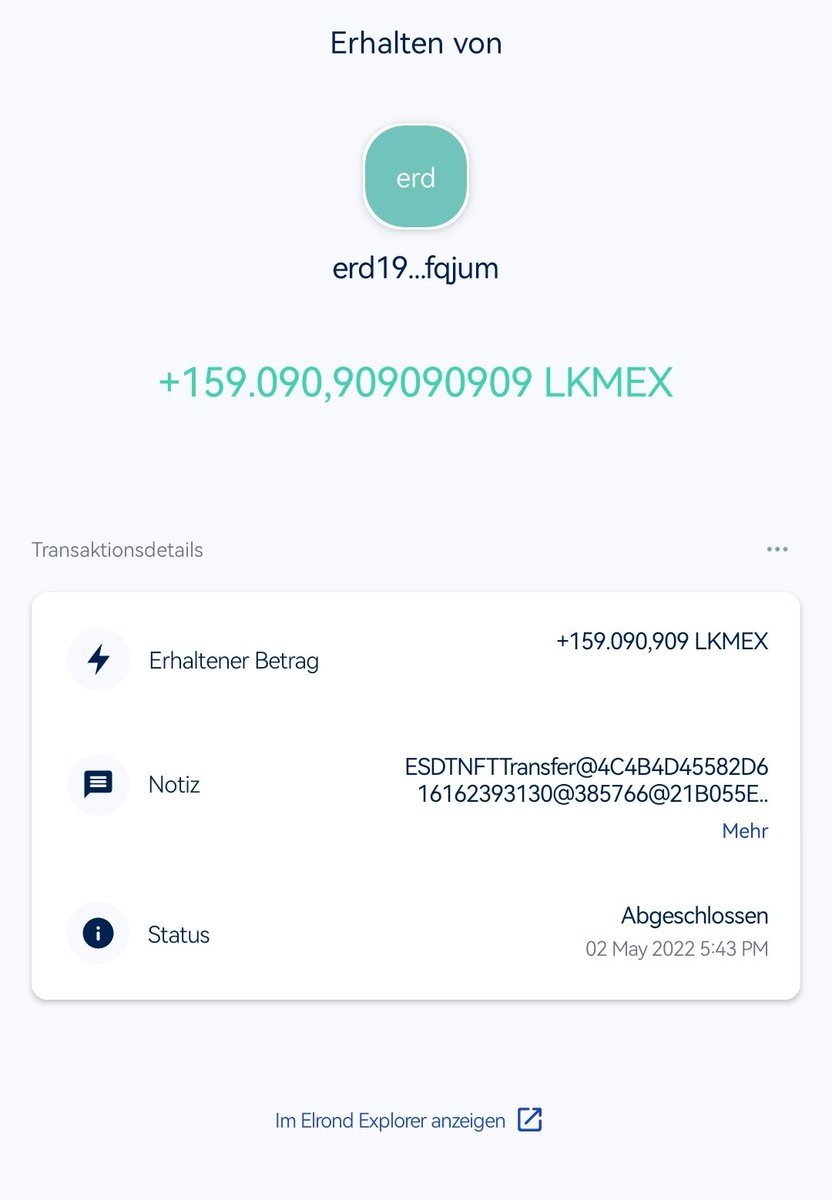 Today we had the best airdrop ever. 22k LKMEX/NFT is awesome. I am happy, proud and thankful to be a part of the family. Thank you <a href="/eGoldDiggers/">eGoldDiggers | NFT ⛏️⚡- MINT LIVE</a>
#egolddiggers #ElrondCommunity #ElrondNFT