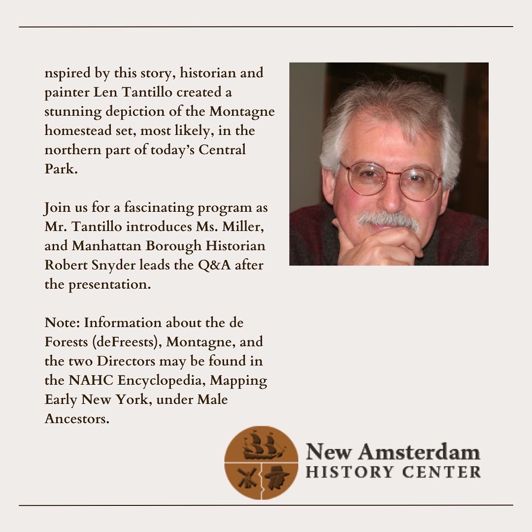 Very Excited to announce Before Central Park: A Talk by Sara Cedar Miller. Live on Zoom May 18th 6-7:30 PM (EST)!!