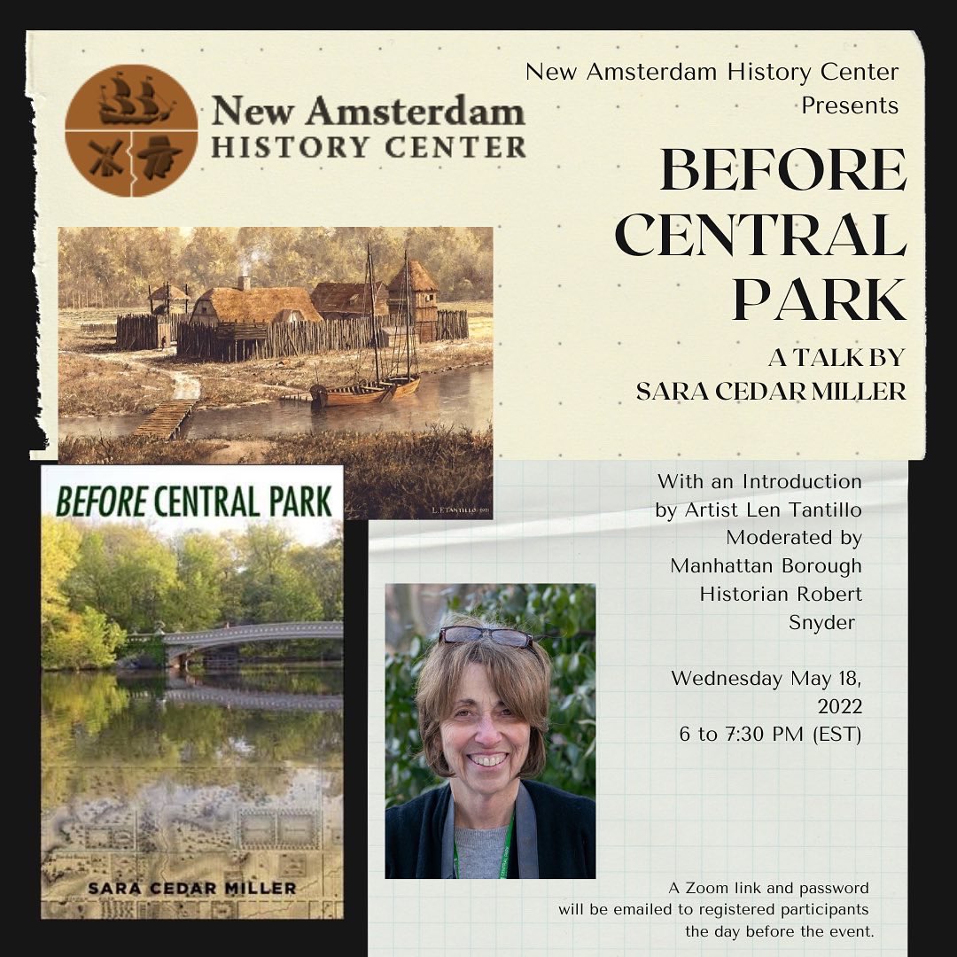 NAHC_nyc's tweet photo. Very Excited to announce Before Central Park: A Talk by Sara Cedar Miller. Live on Zoom May 18th 6-7:30 PM (EST)!! https://t.co/n1fXQPopCg