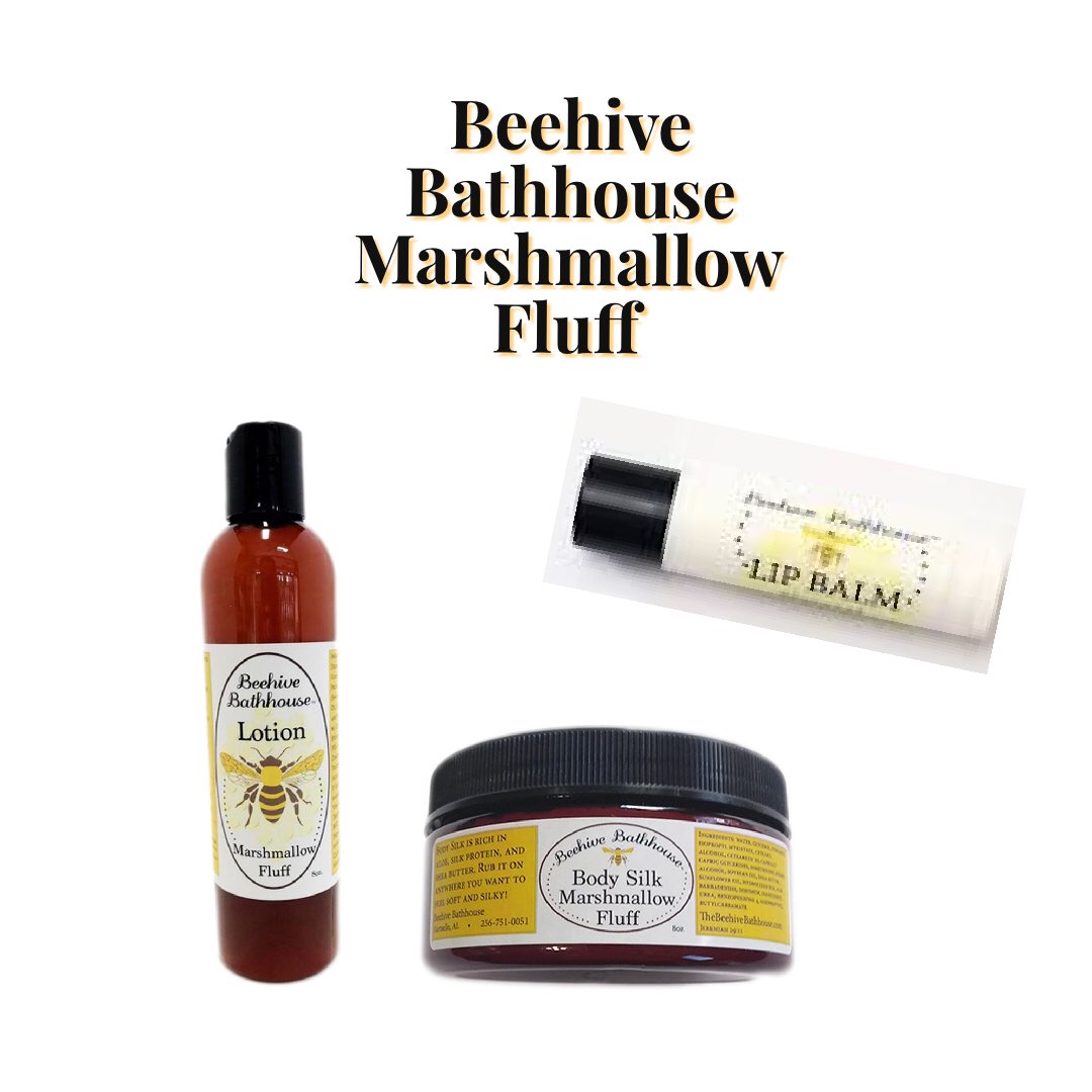 PropstDrugs's tweet photo. Beehive Bathhouse Marshmallow Fluff
🐝🐝🐝🐝🐝🐝
Lotion (8oz) $10.99
Body Silk (8oz) $14.99
Lip Balm (.15oz) 2/$5 

#beehivebathhouse #skincare https://t.co/m0TRXlW9UL
