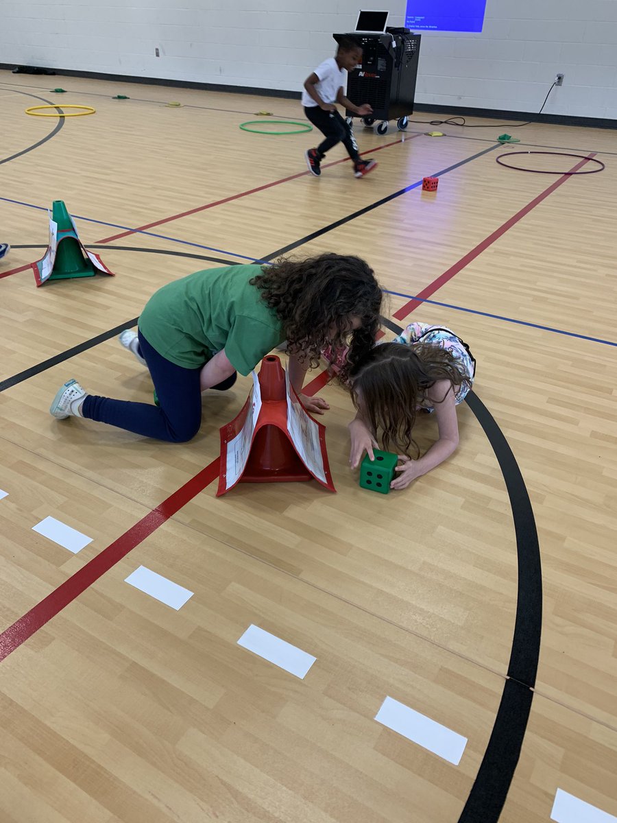 stephysed's tweet photo. Little adaptation to @OPENPhysEd #RollandGo with animal cards from the PEForNow unit. We had a great time for our non readers!!! https://t.co/bWLmJSV81H