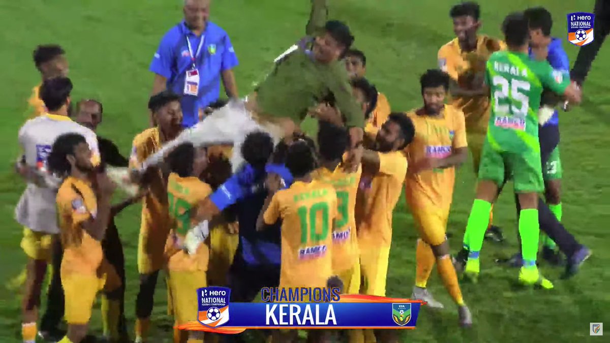 90ndstoppage's tweet photo. Invincible CHAMPIONS β‘οΈβ‘οΈ #KERBEN #IndianFootball #SantoshTrophy https://t.co/b94BT4HqMb