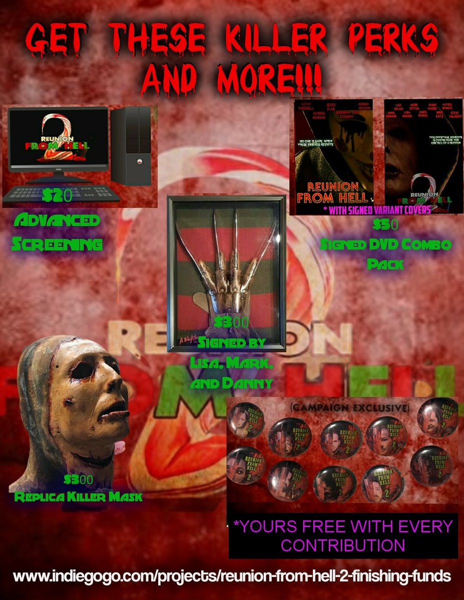 hellreunion2's tweet photo. There's less than 20 days left of our campaign.  Tell your friends! Tell your enemies, even tell your frenemies!! Help us bring this thing home, and make it a reunion, nobody will ever forget.
  🚨contribute here🚨 https://t.co/4iJffSw1ED

#horrormovies #slasher @PromoteHorror https://t.co/0vgp7JoS7z