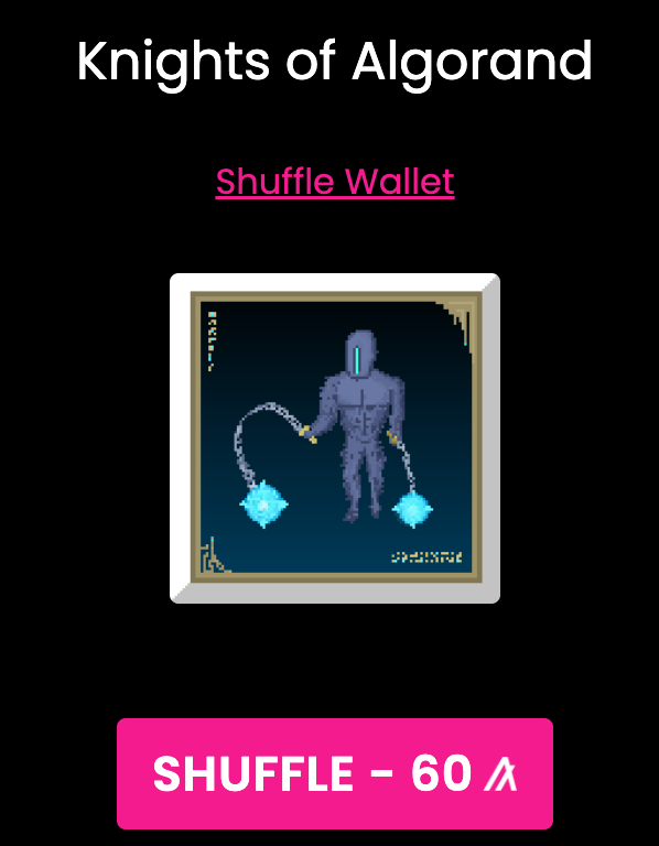 rx09game's tweet photo. ▶️ @ALGOxNFT shuffle is back on !

Hope you get lucky #algofam 🎲✨

#NFTdrop #AlgorandNFTs #NFTCommunity https://t.co/DN9nwRDfQR