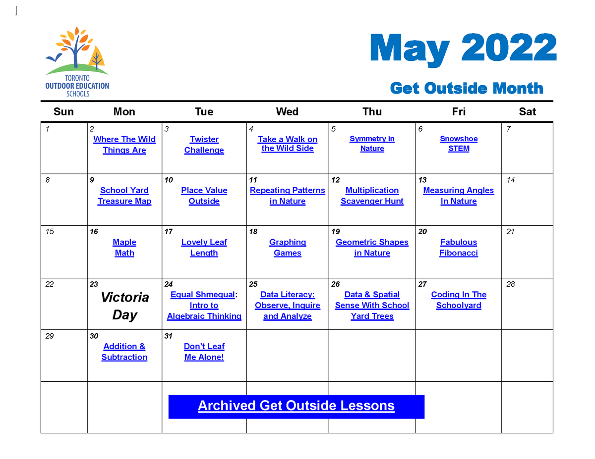 TOES_TDSB's tweet photo. May is #GetOutsideMonth in the @TDSB. Please check out this link to  https://t.co/nmPIwytf4b. Our focus this year is supporting the delivery of the Math Curriculum outdoors. There are links to 22 individual lessons to support taking learning outside.  #outdoorlearning https://t.co/avc3RQBpKp