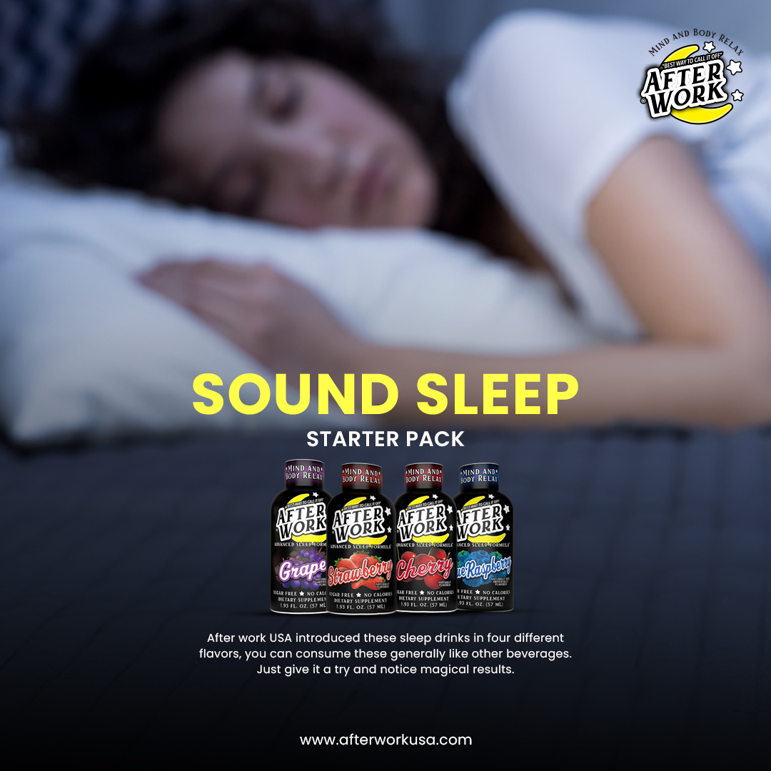 AfterworkUsa's tweet image. Sound sleep starter pack
After work USA introduced these sleep drinks in four different flavors,
Catch some Zzz.
Get this sleep solution now or visit our website &amp;gt; afterworkusa.com
#sleepshots #goodsleepfast #sleep #afterworkusa #sleepingpills #sleepbetter #sleepfast