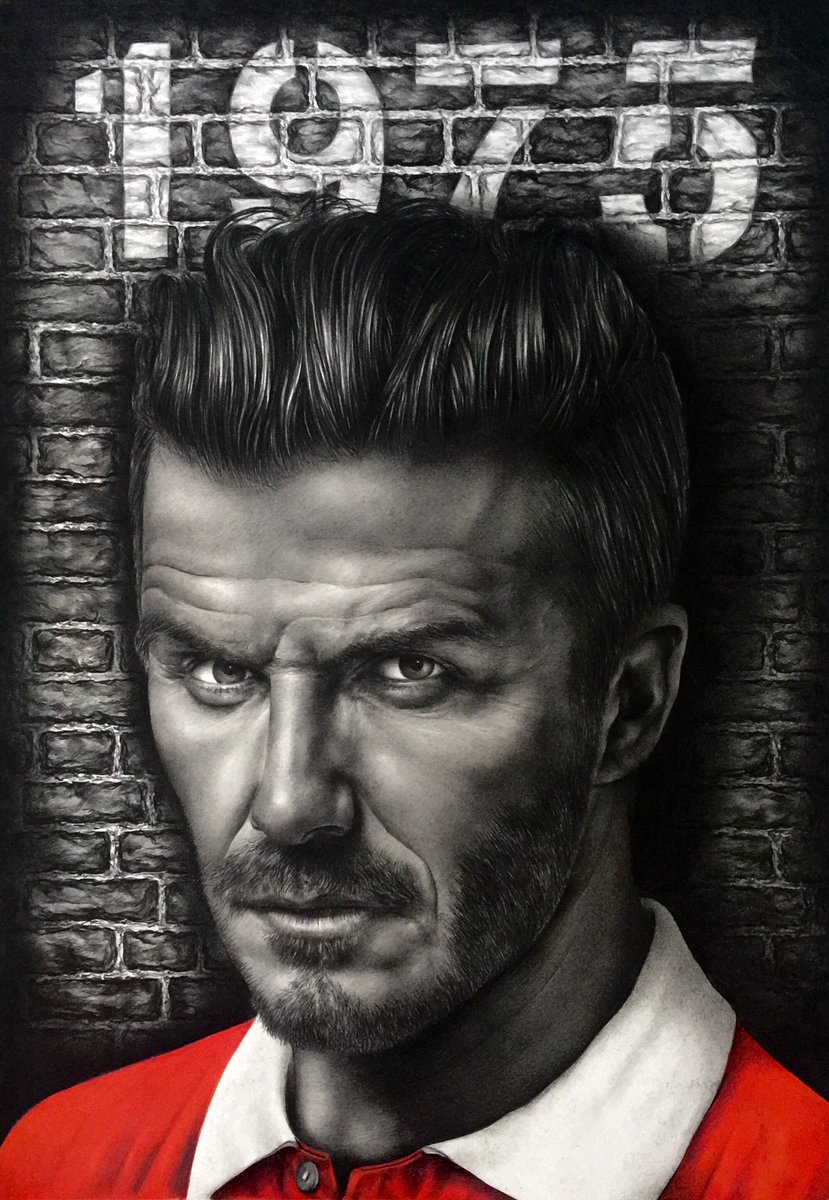 dpollockart's tweet photo. David Beckham celebrates his birthday today … always gave his best when he pulled on the shirt, respected the club and became a United legend 🔴⚽️⚫️ #MUFC #Beckham #ManchesterUnited #Borninred https://t.co/HN1FGUOqAc