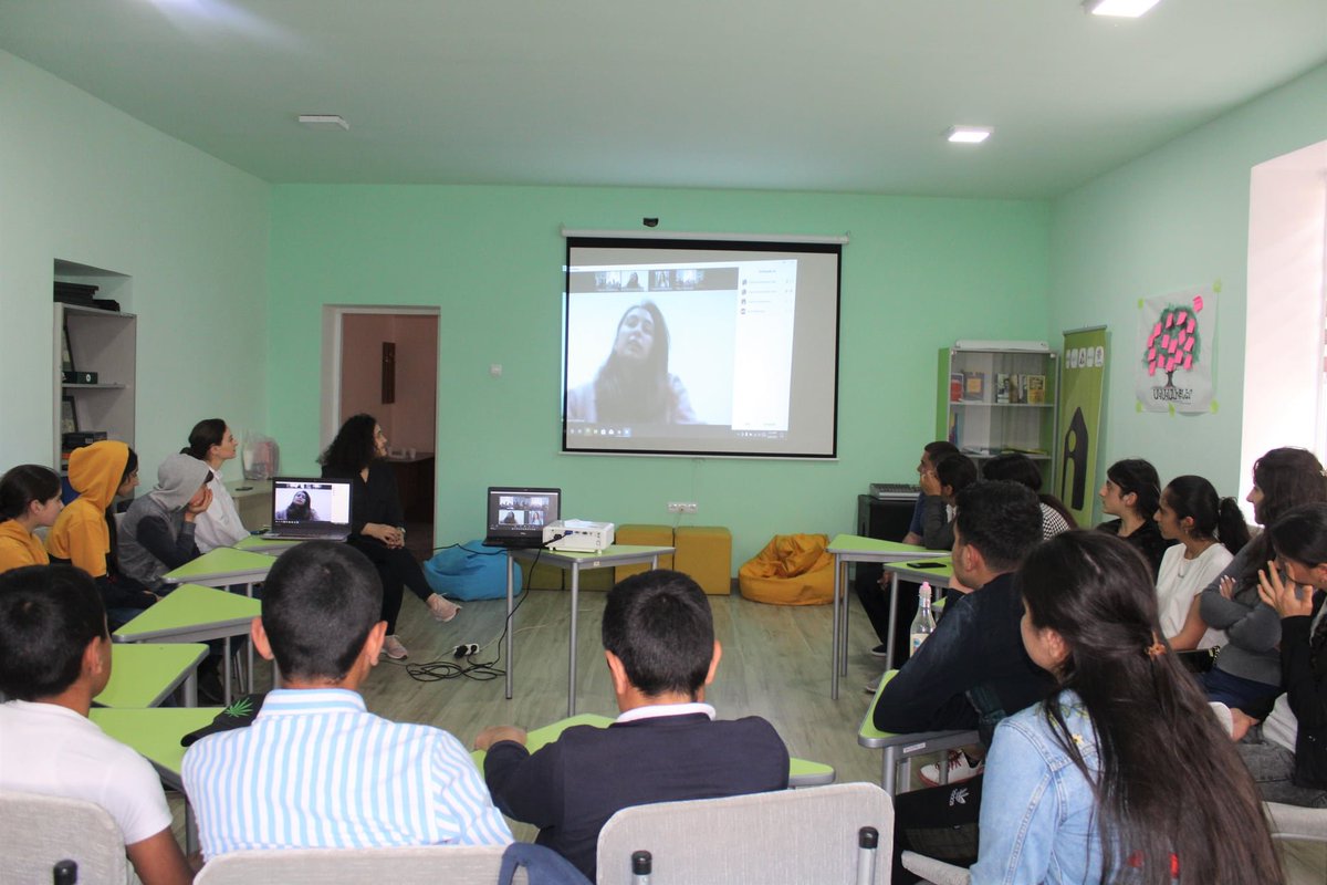 ESN_Yerevan's tweet photo. Thank you, Lyupin YNGO for hosting us in the community of #Talin in Armenia and raise awareness on: 
👉Study ad volunteer opportunities abroad 
👉Erasmus+ 
👉CV writing 
#ErasmusInSchool #ErasmusGeneration https://t.co/fLqAIR7GpP
