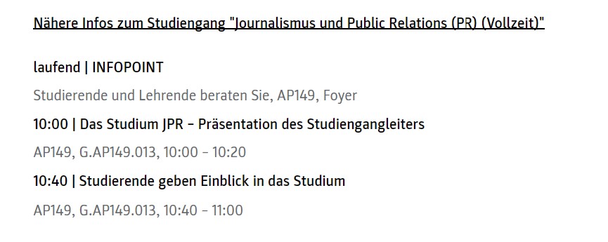 Journalismus_PR's tweet photo. Kommt zu unserem Open House am Samstag, 14. Mai 2022, vor Ort an der @fh_Joanneum. #JJPR #OpenHouse https://t.co/wz3Nb12VxQ