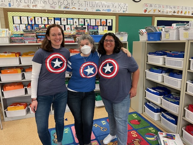 Superhero day celebration in the lit center!