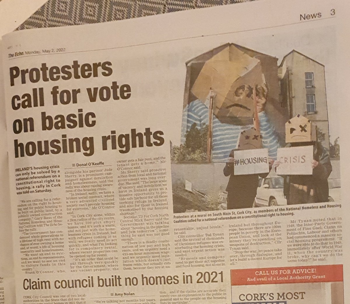 Delighted to speak at the @_HousingCrisis protest in Cork city this weekend We have enough houses to give everyone a home We haven't got the will That can be changed quickly with compulsory rental for #vacantireland, compulsory sale for #DerelictIreland We just need to do it now