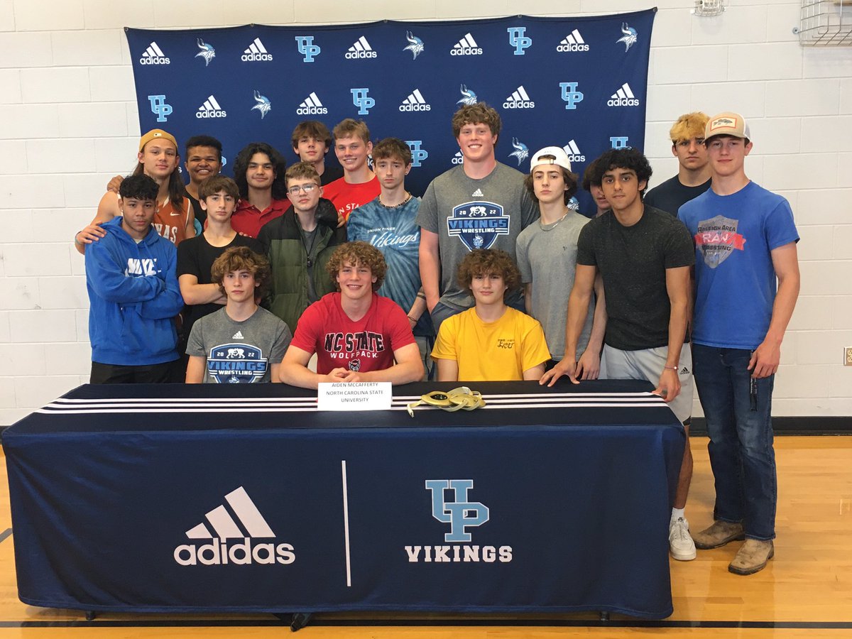 ChingChingSA's tweet photo. Congratulations to State Champion Aiden McCafferty @UP_Wrestle on signing with NC State to continue his academic and athletic careers!  @UnionPinesHs 
#UPWrestling
#ChingChing https://t.co/roId4aTm26