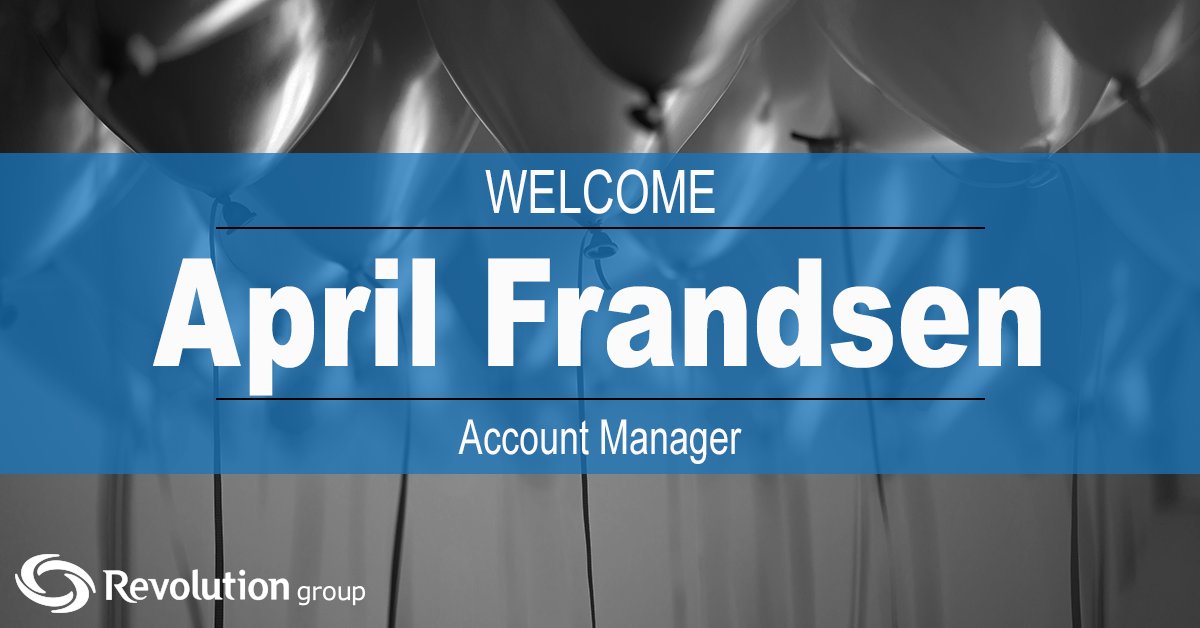Rev_Group's tweet photo. Join us in welcoming April Frandsen, Revolution Group's newest Account Manager! April has joined our IT team, and has already hit the ground running. Welcome, April! https://t.co/CdT1VCgG50 https://t.co/IWPbnP0FSc