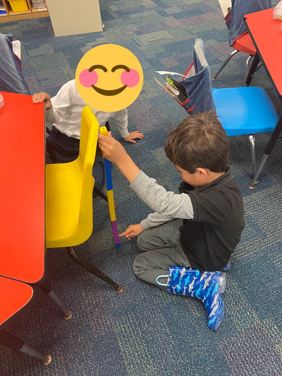 Today we worked with our table teams to measure a chair using cubes!